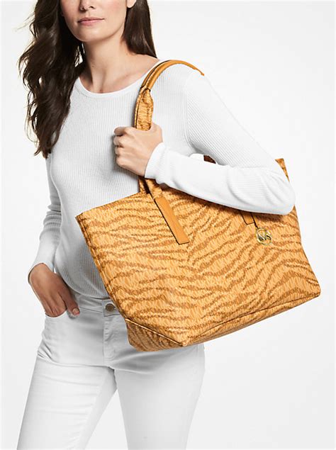 The Michael Large Animal Print Logo Tote Bag 